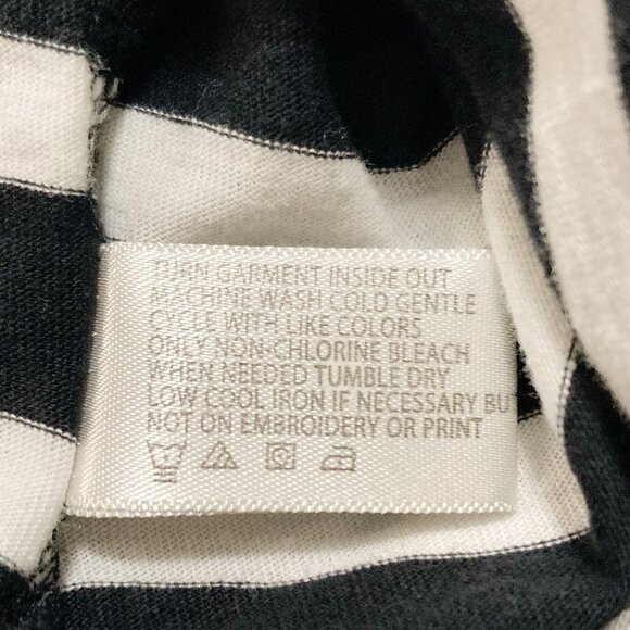 U.S. POLO ASSN. Black white horizontal striped scoop neck t-shirt ~ LARGE XL tee - Picture 12 of 14